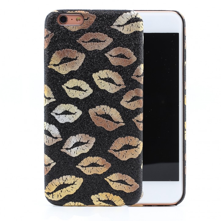 COOVY® Cover für Apple iPhone 6 + plus ultraleichtes, dünnes Bumper Case, Hülle, Slim, funkelndes Kussmund Glitzer-Design | 