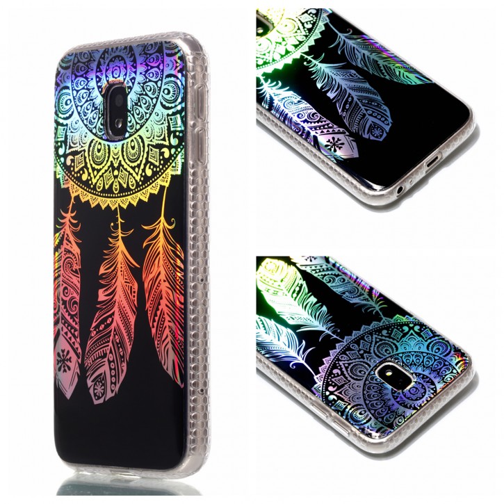 COOVY® Cover für Samsung Galaxy J7 SM-J730GM / SM-J730F/DS (Model 2017) / J7 pro  ultra dünnes, buntes Designer TPU Silikon Bumper Case, Hülle, Slim, Hologramm Design | 