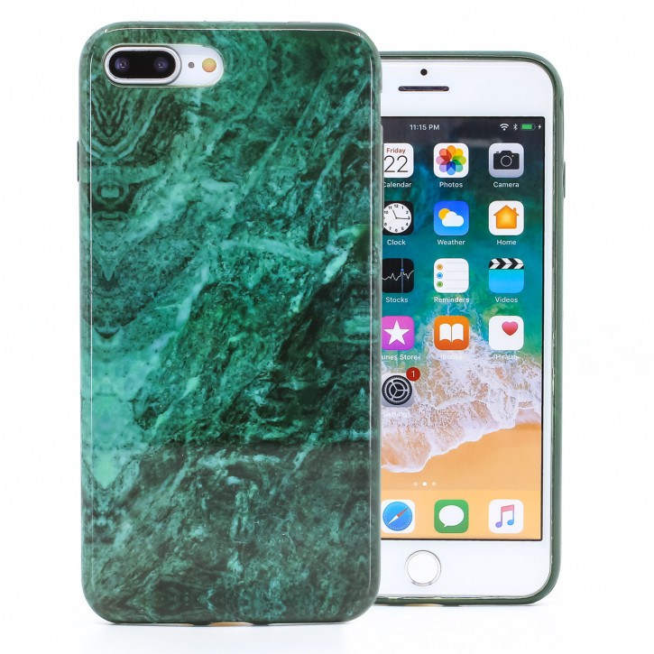 COOVY® Cover für Apple iPhone 7 + plus / 8 + plus ultra dünnes TPU Silikon Bumper Case, Hülle, Slim, Marmor Design | 