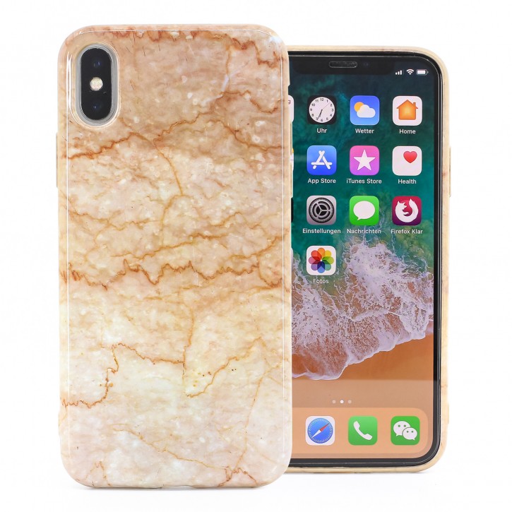 COOVY® Cover für Apple iPhone X / Xs ultra dünnes TPU Silikon Bumper Case, Hülle, Slim, Marmor Design | 