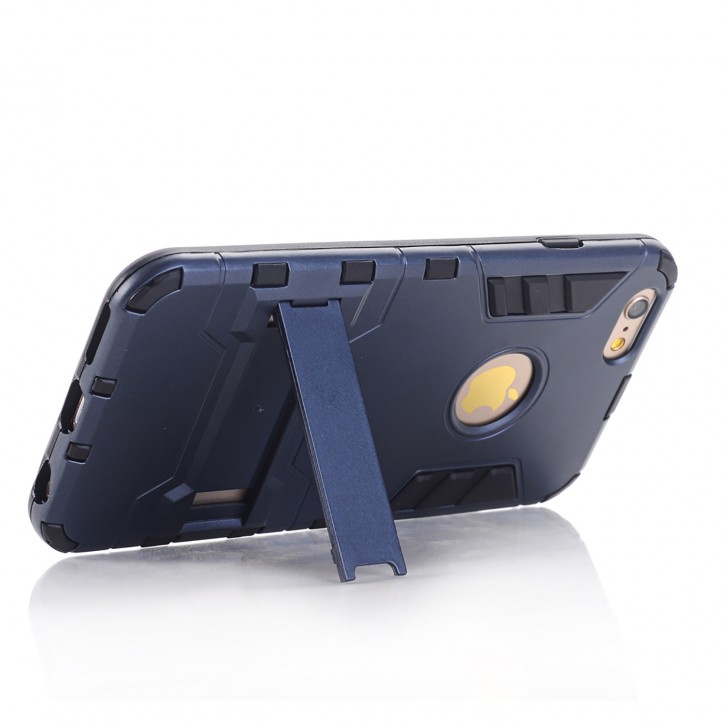 COOVY® Étui pour Apple iPhone 6 Station Debout Silicone TPU Support magnétique Anti Choc Plus Coque Antichoc Plastique Bleu Marine