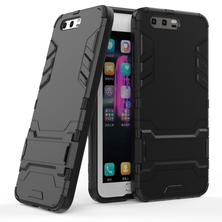 COOVY® Cover für Huawei Honor 9 Bumper Case, Doppelschicht aus Plastik + TPU-Silikon, extra stark, Anti-Shock Hülle, Standfunktion | 