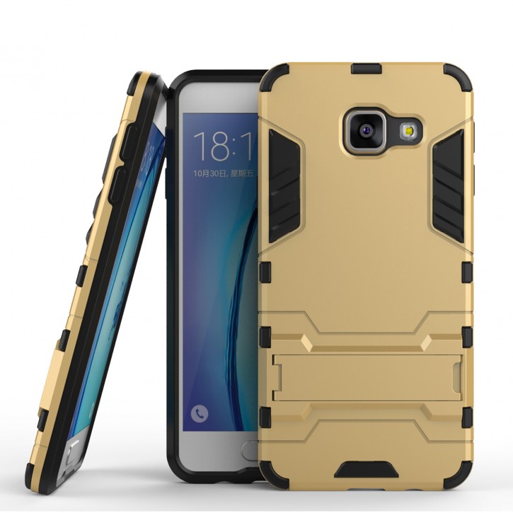 COOVY® Cover für Samsung Galaxy A3 SM-A310 / SM-A310F (Model 2016) Bumper Case, Doppelschicht aus Plastik + TPU-Silikon, extra stark, Anti-Shock Hülle, Standfunktion | 