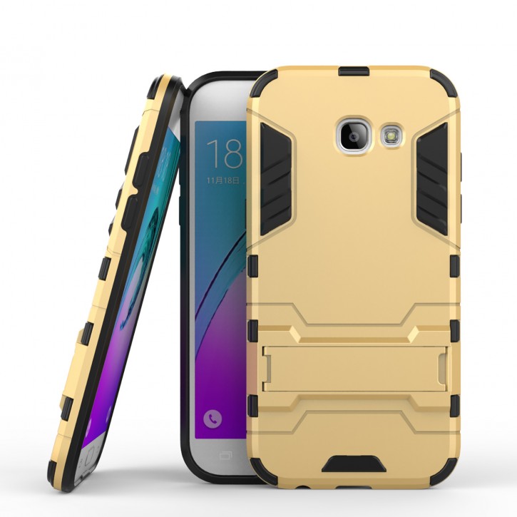 COOVY® Cover für Samsung Galaxy A5 SM-A520 / SM-A520F (Model 2017) Bumper Case, Doppelschicht aus Plastik + TPU-Silikon, extra stark, Anti-Shock Hülle, Standfunktion | 