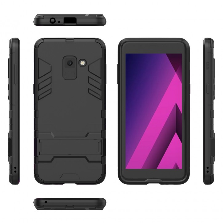 COOVY® Cover für Samsung Galaxy A8 SM-A530 / SM-A530N / SM-A530F/DS (Model 2018) Bumper Case, Doppelschicht aus Plastik + TPU-Silikon, extra stark, Anti-Shock Hülle, Standfunktion | 