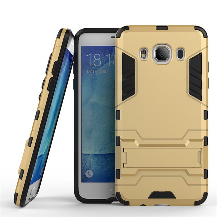 COOVY® Cover für Samsung Galaxy J5 SM-J510 SM-J510F/DS (Model 2016) Bumper Case, Doppelschicht aus Plastik + TPU-Silikon, extra stark, Anti-Shock Hülle, Standfunktion | 