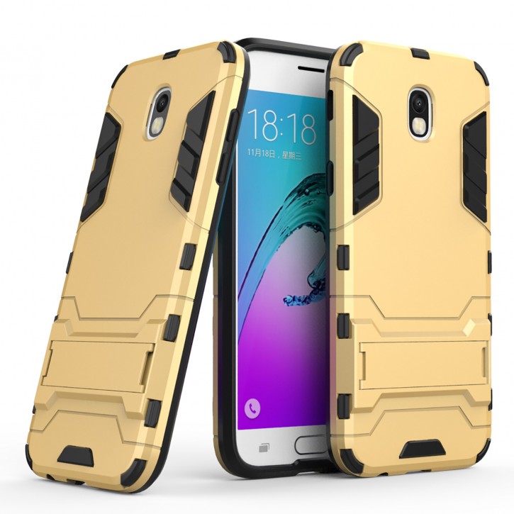 COOVY® Cover für Samsung Galaxy J5 SM-J530 / SM-J530F/DS (Model 2017) / J5 pro Bumper Case, Doppelschicht aus Plastik + TPU-Silikon, extra stark, Anti-Shock Hülle, Standfunktion | 