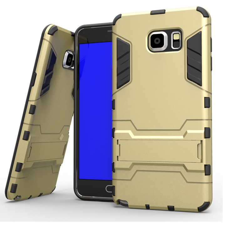 COOVY® Cover für Samsung Galaxy Note 5 SM-N920 / SM-920F Bumper Case, Doppelschicht aus Plastik + TPU-Silikon, extra stark, Anti-Shock Hülle, Standfunktion | 