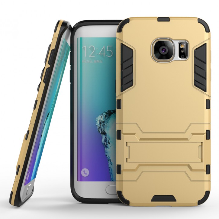 COOVY® Cover für Samsung Galaxy S7 SM-G930F SM-G930 Bumper Case, Doppelschicht aus Plastik + TPU-Silikon, extra stark, Anti-Shock Hülle, Standfunktion | 