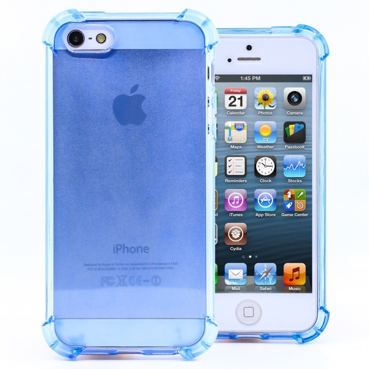 COOVY® Cover für Apple iPhone 5 / 5s / SE transparentes, leichtes, dünnes TPU Silikon Bumper Case, Hülle, Slim, stoßdämpfende Ecken | 