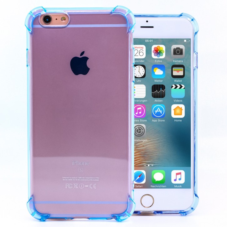 COOVY® Cover für Apple iPhone 6 + plus transparentes, leichtes, dünnes TPU Silikon Bumper Case, Hülle, Slim, stoßdämpfende Ecken | 