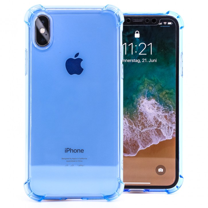 COOVY® Cover für Apple iPhone X / Xs transparentes, leichtes, dünnes TPU Silikon Bumper Case, Hülle, Slim, stoßdämpfende Ecken | 
