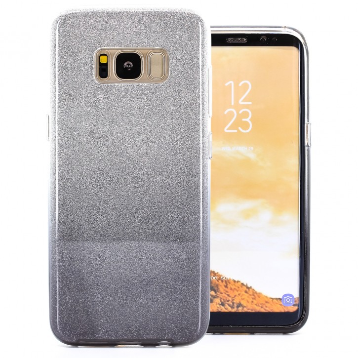 COOVY® Cover für Samsung Galaxy S8 SM-G950F / SM-G950FD leichtes dünnes Bumper Case aus Plastik + TPU-Silikon, Hülle, schillerndes Glitzer-Design | 