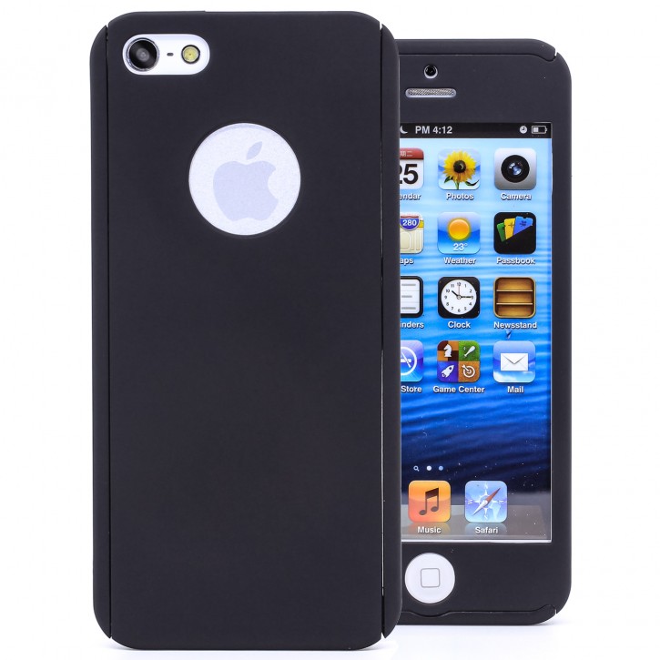 COOVY® Cover für Apple iPhone 5 / 5s / SE 360° rundum Bumper Case, ultra dünn und leicht, mit Displayschutz, Fullbody-Hülle | 