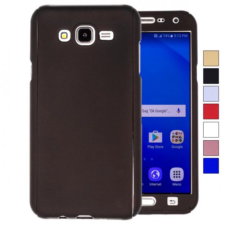 COOVY® Cover für Samsung Galaxy J7 SM-J700 / SM-J700F / SM-J700F/DS (Model 2015) 360° rundum Bumper Case, ultra dünn und leicht, mit Displayschutz, Fullbody-Hülle | 
