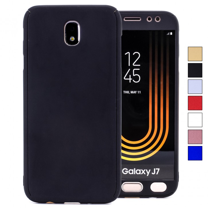 COOVY® Cover für Samsung Galaxy J7 SM-J730GM / SM-J730F/DS (Model 2017) / J7 pro  360° rundum Bumper Case, ultra dünn und leicht, mit Displayschutz, Fullbody-Hülle | 