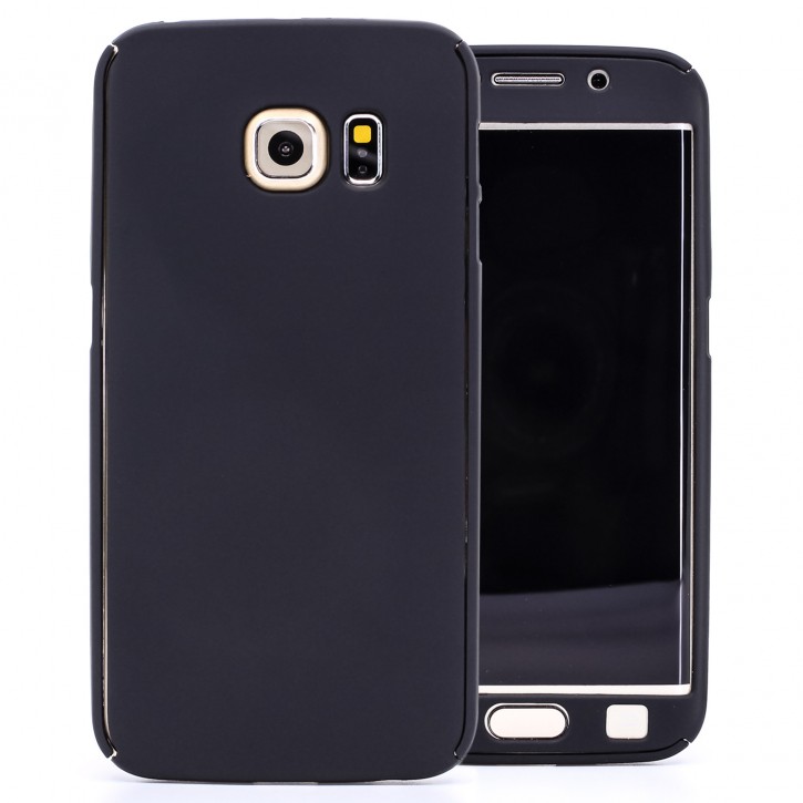 COOVY® Cover für Samsung Galaxy S6 EDGE SM-G925F SM-G925 360° rundum Bumper Case, ultra dünn und leicht, mit Displayschutz, Fullbody-Hülle | 