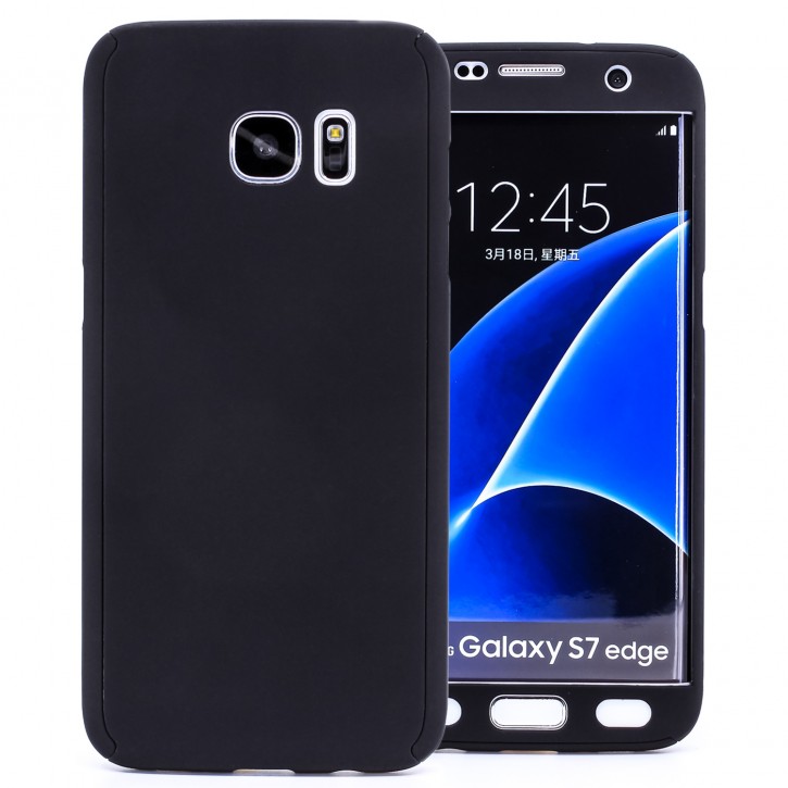 COOVY® Cover für Samsung Galaxy S7 EDGE SM-G935F SM-G935 360° rundum Bumper Case, ultra dünn und leicht, mit Displayschutz, Fullbody-Hülle | 