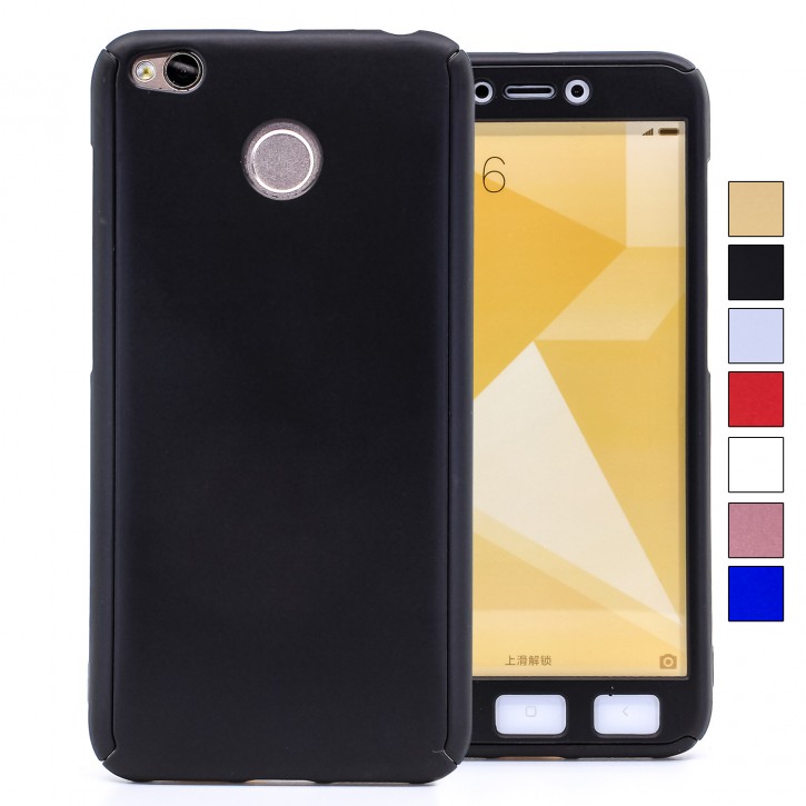 COOVY® Cover für Xiaomi Redmi 4 / 4X 360° rundum Bumper Case, ultra dünn und leicht, mit Displayschutz, Fullbody-Hülle | 