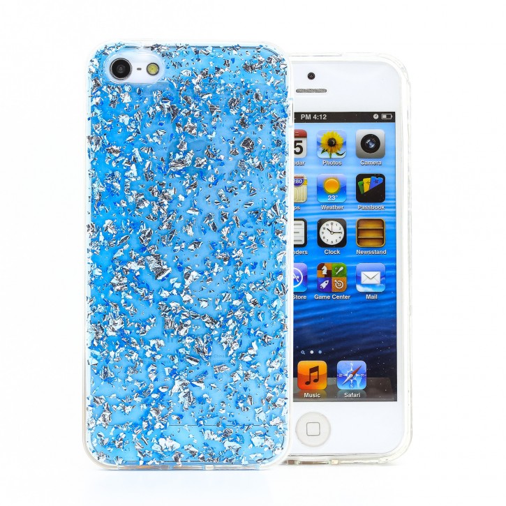 COOVY® Cover für Apple iPhone 5 / 5s / SE dünnes TPU Silikon Bumper Case, Hülle, Slim, in funkelndem Glitzer-Design | 