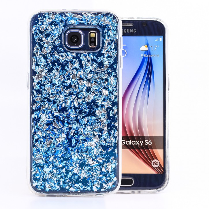 COOVY® Cover für Samsung Galaxy S6 SM-G920F SM-G920 dünnes TPU Silikon Bumper Case, Hülle, Slim, in funkelndem Glitzer-Design | 
