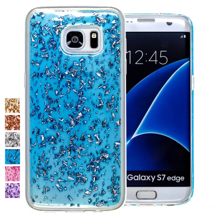 COOVY® Cover für Samsung Galaxy S7 EDGE SM-G935F SM-G935 dünnes TPU Silikon Bumper Case, Hülle, Slim, in funkelndem Glitzer-Design | 