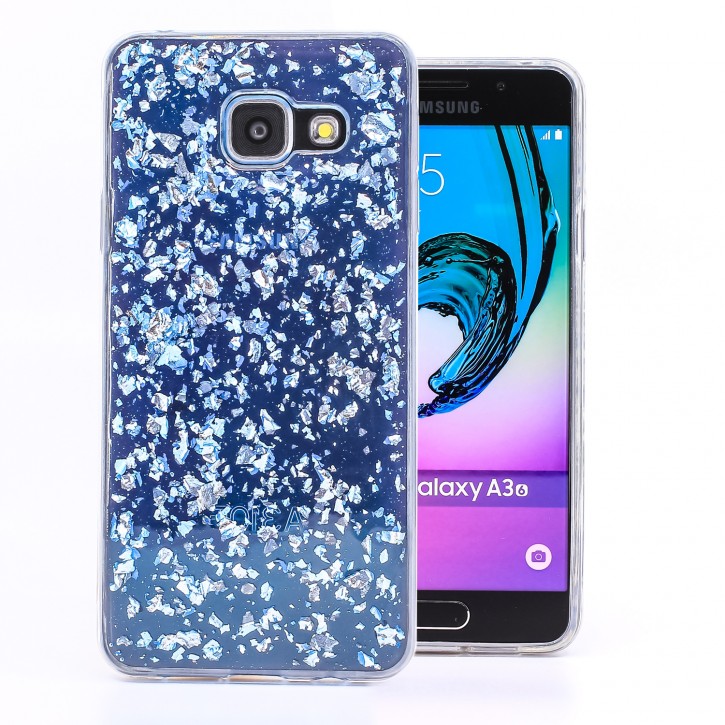 COOVY® Cover für Samsung Galaxy A3 SM-A310 / SM-A310F (Model 2016) dünnes TPU Silikon Bumper Case, Hülle, Slim, in funkelndem Glitzer-Design | 