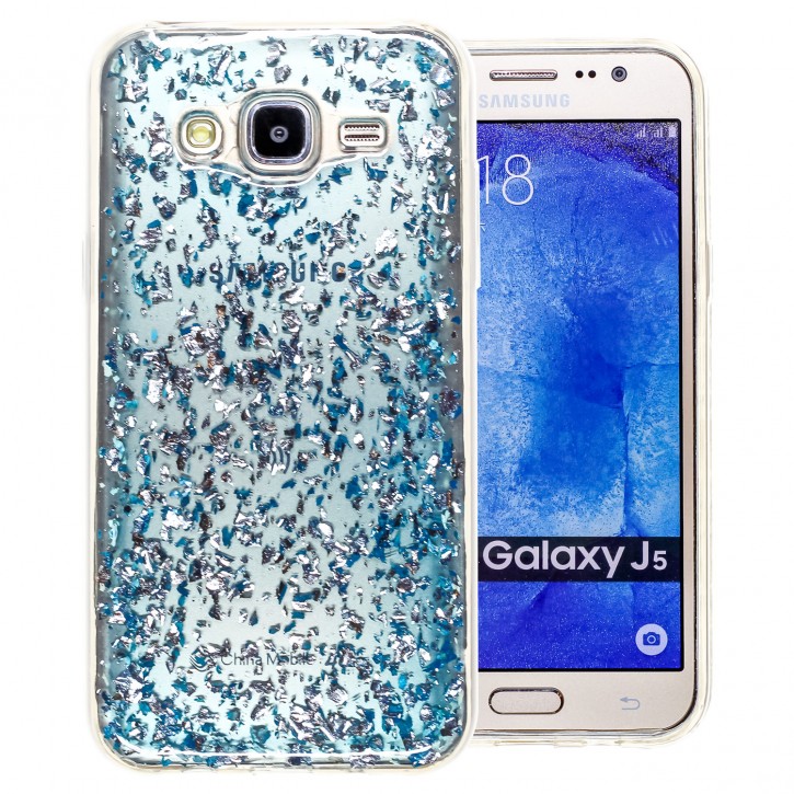 COOVY® Cover für Samsung Galaxy J5 SM-J500 SM-J500F (Model 2015) dünnes TPU Silikon Bumper Case, Hülle, Slim, in funkelndem Glitzer-Design | 