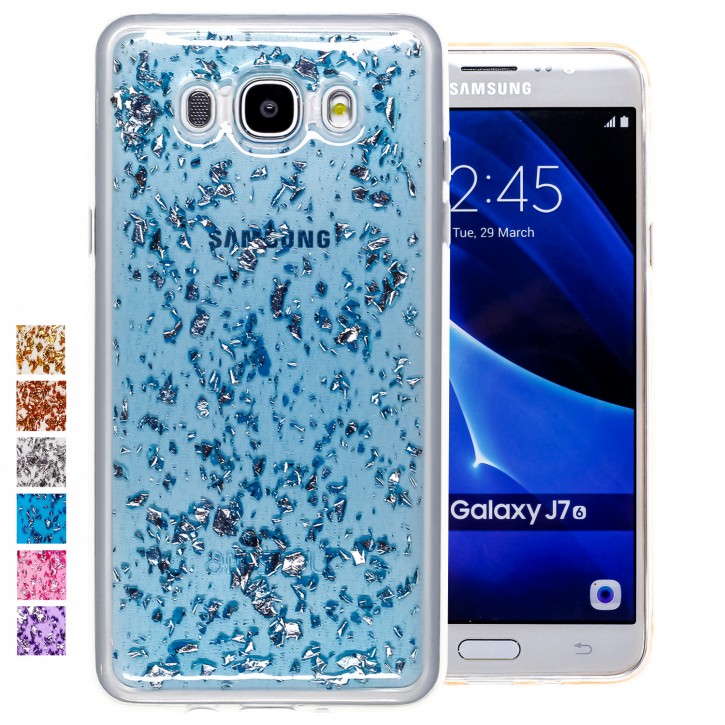 COOVY® Cover für Samsung Galaxy J7 SM-J710 / SM-J710FN / SM-J710F/DS (Model 2016) dünnes TPU Silikon Bumper Case, Hülle, Slim, in funkelndem Glitzer-Design | 