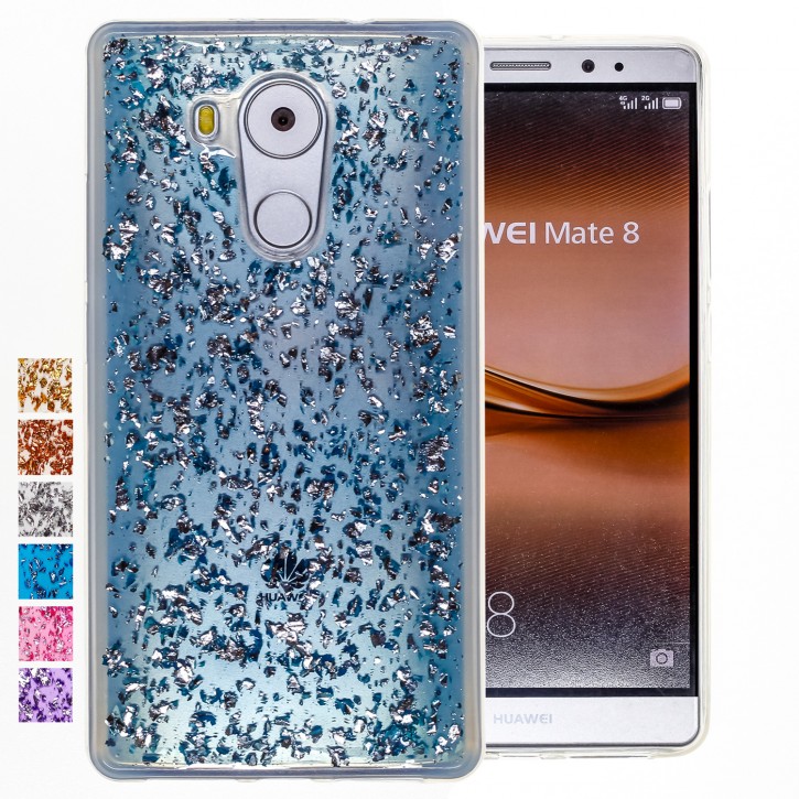 COOVY® Cover für Huawei Mate 8 dünnes TPU Silikon Bumper Case, Hülle, Slim, in funkelndem Glitzer-Design | 
