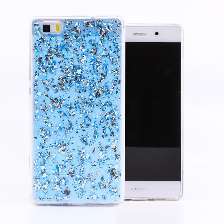 COOVY® Cover für Huawei P8 lite (Model 2015) dünnes TPU Silikon Bumper Case, Hülle, Slim, in funkelndem Glitzer-Design | 