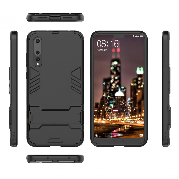 COOVY® Cover für Huawei P20 pro Bumper Case, Doppelschicht aus Plastik + TPU-Silikon, extra stark, Anti-Shock Hülle, Standfunktion | 