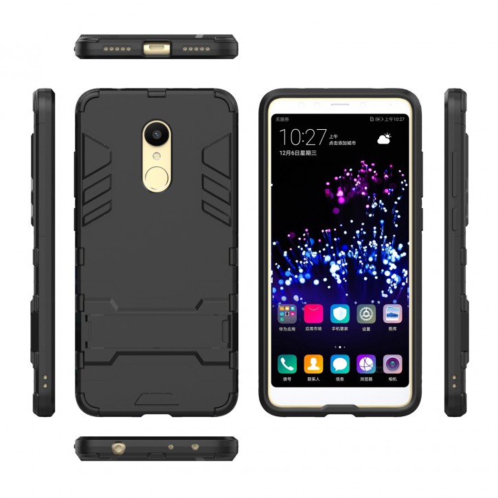 COOVY® Cover für Xiaomi Redmi 5 Bumper Case, Doppelschicht aus Plastik + TPU-Silikon, extra stark, Anti-Shock Hülle, Standfunktion | 