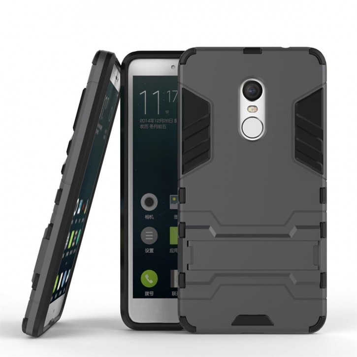 COOVY® Cover für Xiaomi Redmi Note 4 / Note 4X Bumper Case, Doppelschicht aus Plastik + TPU-Silikon, extra stark, Anti-Shock Hülle, Standfunktion | 