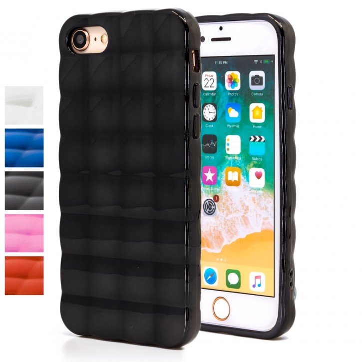 COOVY® Cover für Apple iPhone 7 / 8 leichtes TPU Silikon Bumper Case, Hülle, Slim, im Luftkissen-Design mit Chrom-Effekt | 