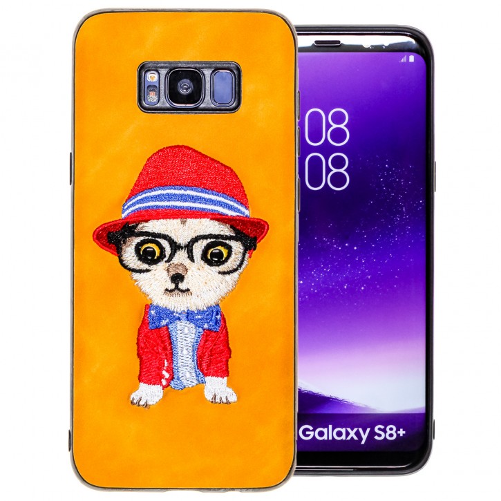 COOVY® Cover für Samsung Galaxy S8 + plus SM-G955F / SM-G955FD leichtes TPU Bumper Case/Hülle mit hochwertig gestickten süßen Tiermotiv mit 3D Augen Effekt | 