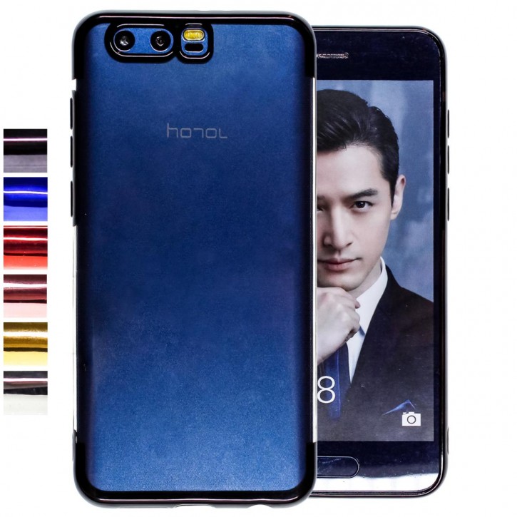 COOVY® Cover für Huawei Honor 9 leichtes, ultradünnes TPU Silikon Bumper Case, transparente Hülle, Chrom Rahmen | 