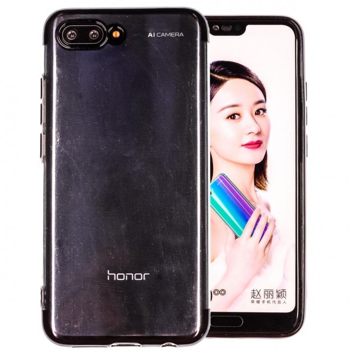 COOVY® Cover für Huawei Honor 10 leichtes, ultradünnes TPU Silikon Bumper Case, transparente Hülle, Chrom Rahmen | 