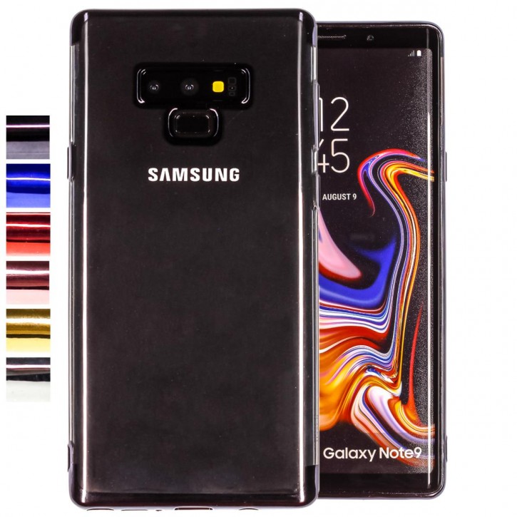 COOVY® Cover für Samsung Galaxy Note 9 SM-N960F / SM-N960F/DS leichtes, ultradünnes TPU Silikon Bumper Case, transparente Hülle, Chrom Rahmen | 