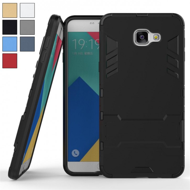 COOVY® Cover für Samsung Galaxy A9 pro SM-A910 / SM-A910F/DS (Model 2016) Bumper Case, Doppelschicht aus Plastik + TPU-Silikon, extra stark, Anti-Shock Hülle, Standfunktion | 