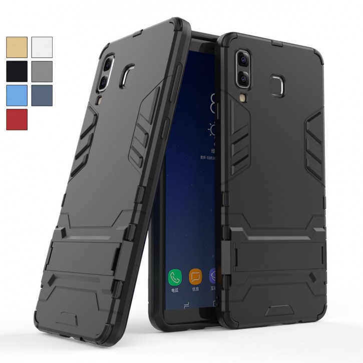 COOVY® Cover für Samsung Galaxy A9 SM-A920 / SM-A920F/DS / A9 Star Pro/ A9s (Model 2018) Bumper Case, Doppelschicht aus Plastik + TPU-Silikon, extra stark, Anti-Shock Hülle, Standfunktion | 