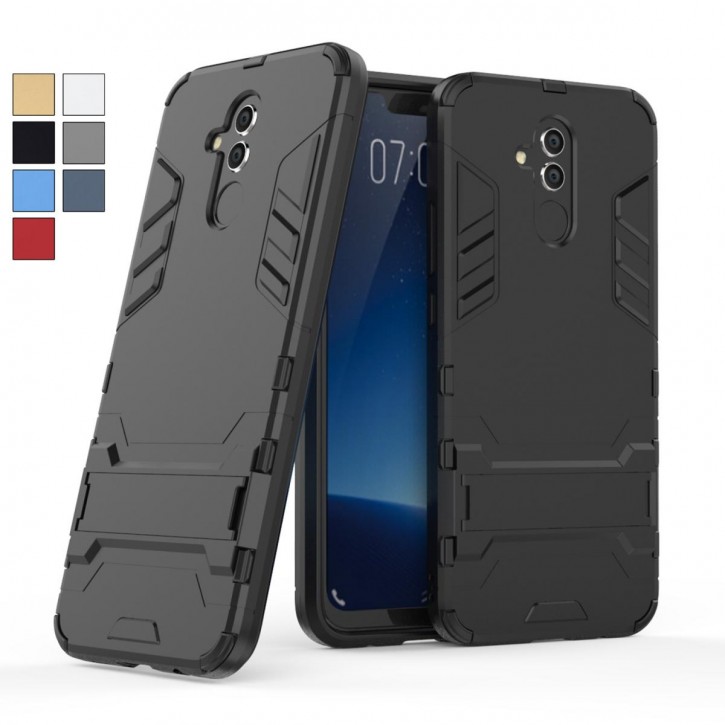 COOVY® Cover für Huawei Mate 20 lite Bumper Case, Doppelschicht aus Plastik + TPU-Silikon, extra stark, Anti-Shock Hülle, Standfunktion | 