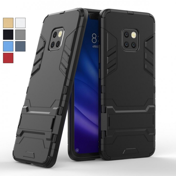 COOVY® Cover für Huawei Mate 20 pro Bumper Case, Doppelschicht aus Plastik + TPU-Silikon, extra stark, Anti-Shock Hülle, Standfunktion | 