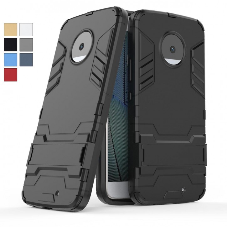 COOVY® Cover für Motorola Moto X4 Bumper Case, Doppelschicht aus Plastik + TPU-Silikon, extra stark, Anti-Shock Hülle, Standfunktion | 
