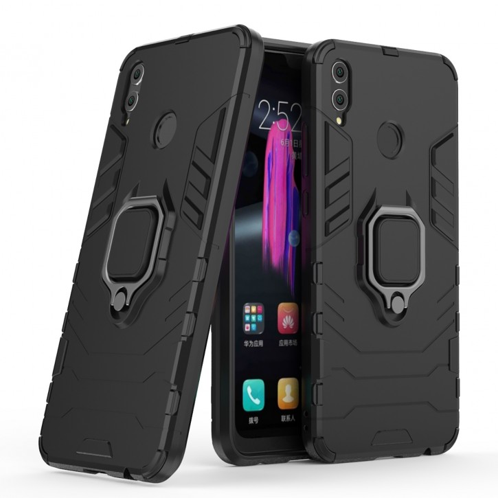 COOVY® Cover für Huawei Honor 8X / Honor View 10 lite Bumper Case, Plastik + TPU-Silikon, extra stark, Anti-Shock, Stand Funktion + Magnethalter kompatibel | 