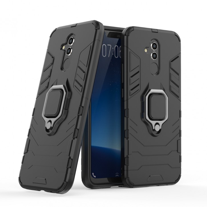 COOVY® Cover für Huawei Mate 20 lite Bumper Case, Plastik + TPU-Silikon, extra stark, Anti-Shock, Stand Funktion + Magnethalter kompatibel | 