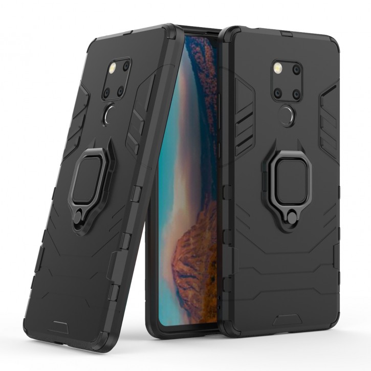 COOVY® Cover für Huawei Mate 20X Bumper Case, Plastik + TPU-Silikon, extra stark, Anti-Shock, Stand Funktion + Magnethalter kompatibel | 