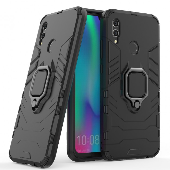 COOVY® Cover für Huawei Honor 10 lite Bumper Case, Plastik + TPU-Silikon, extra stark, Anti-Shock, Stand Funktion + Magnethalter kompatibel | 
