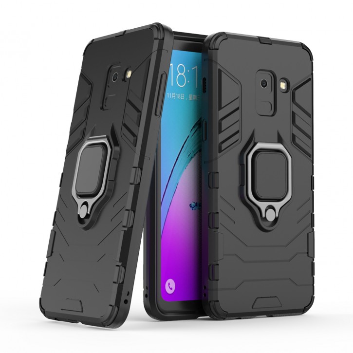 COOVY® Cover für Samsung Galaxy A8 SM-A530 / SM-A530N / SM-A530F/DS (Model 2018) Bumper Case, Plastik + TPU-Silikon, extra stark, Anti-Shock, Stand Funktion + Magnethalter kompatibel | 