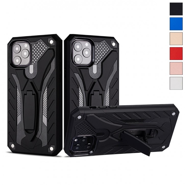 COOVY® Cover für Apple iPhone 11 pro Bumper Case, Hülle Doppelschicht aus Plastik + TPU-Silikon, extra stark, Anti-Shock, Standfunktion | 